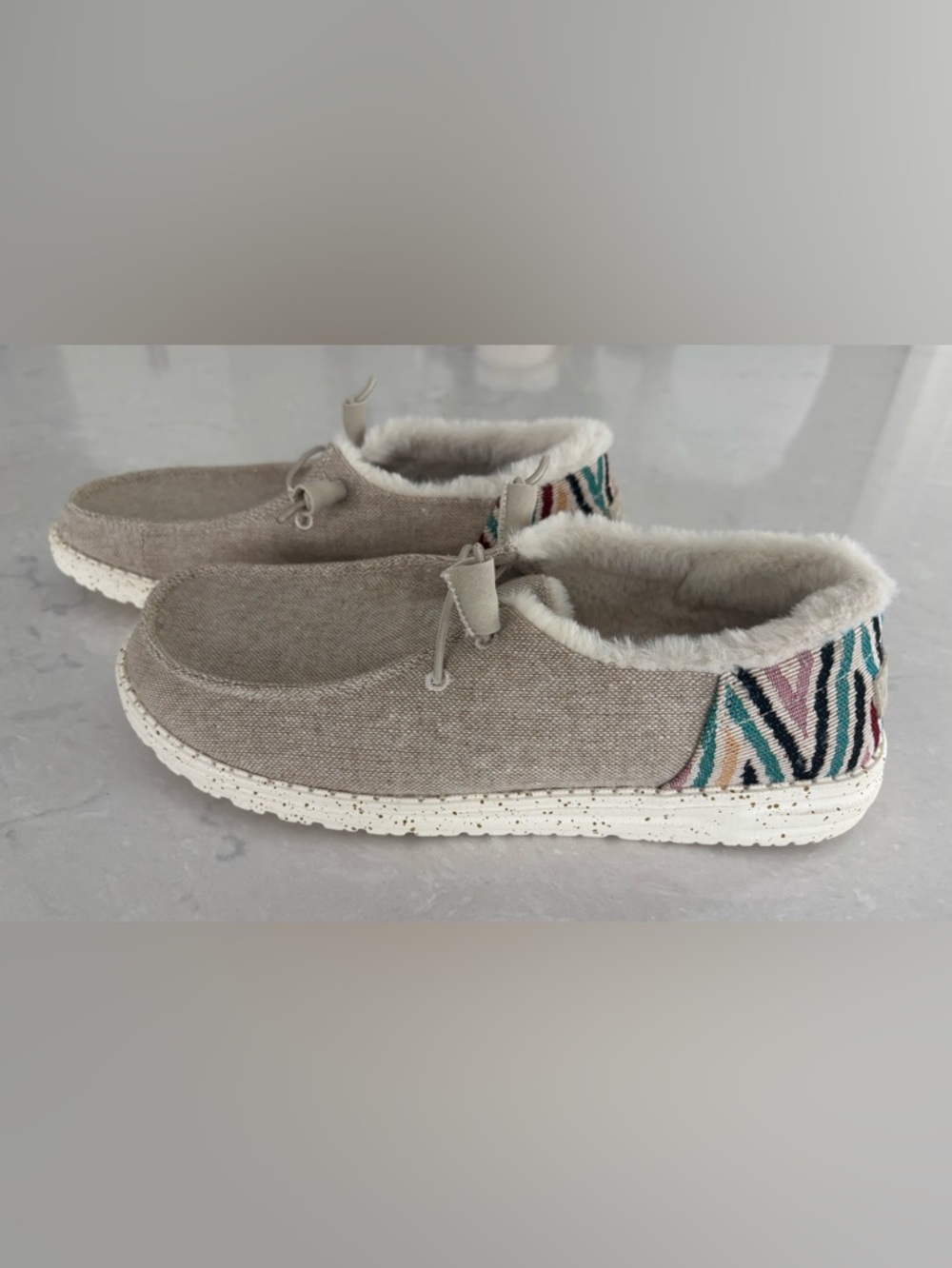 Hey Dude Wendy Funk Wool Beige Women’s Shoes, Size 10